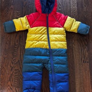 Boden colorful Striped Baby Snowsuit